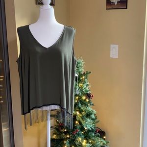 Green vest with Fringe